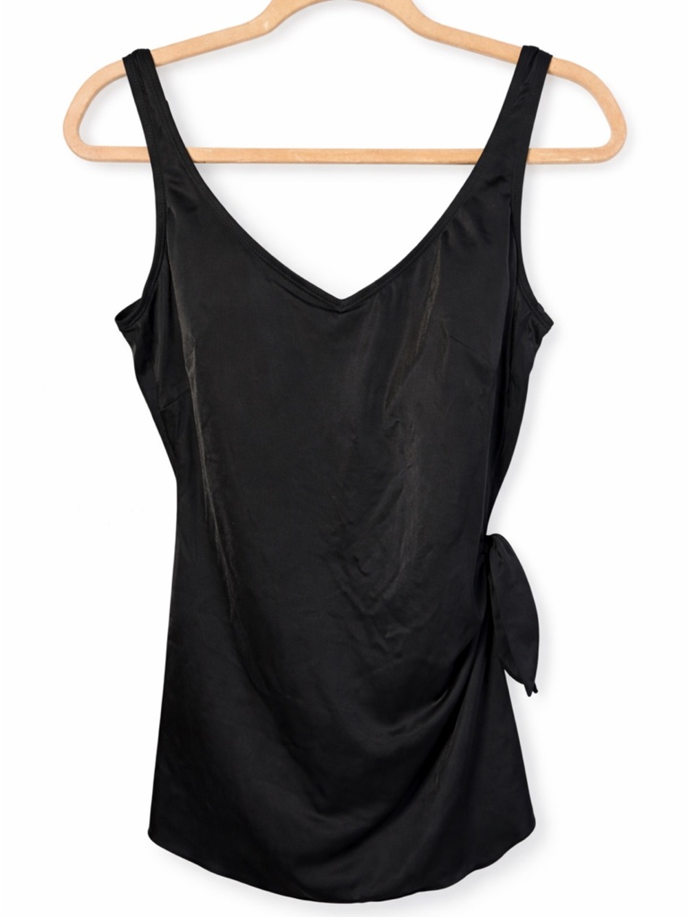 Black Tummy Control Skirted One Piece Swimsuit Flattering Fit 14/38DD